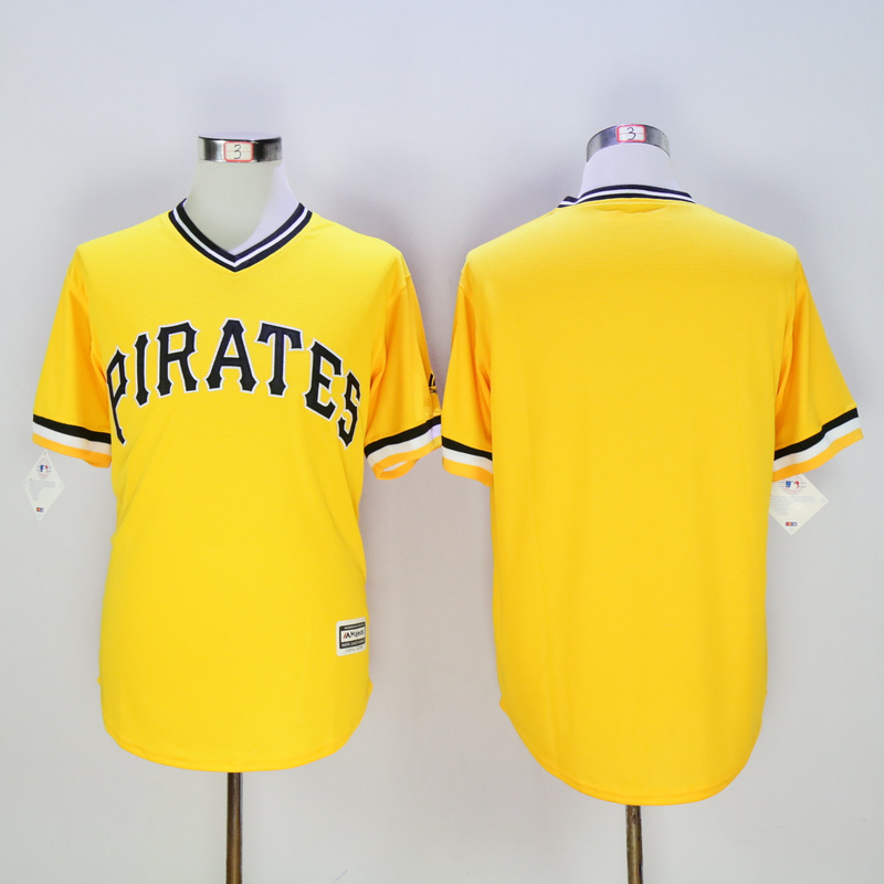 Men Pittsburgh Pirates Blank Yellow Game MLB Jerseys